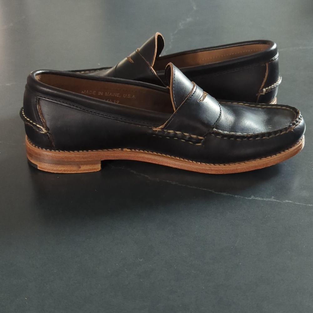 Rancourt & Co. Black Leather Pinch Penny Loafers - 10 D - Picture 9 of 11